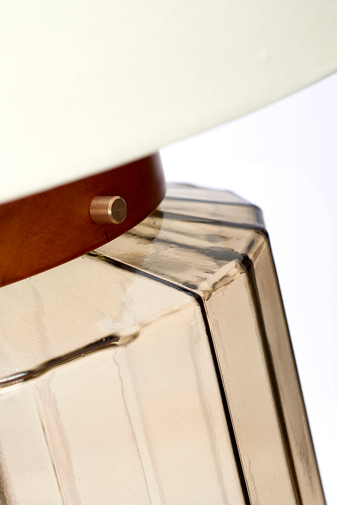 lampa de masa Luga 1 lt alama antichizata - abajur fumuriu