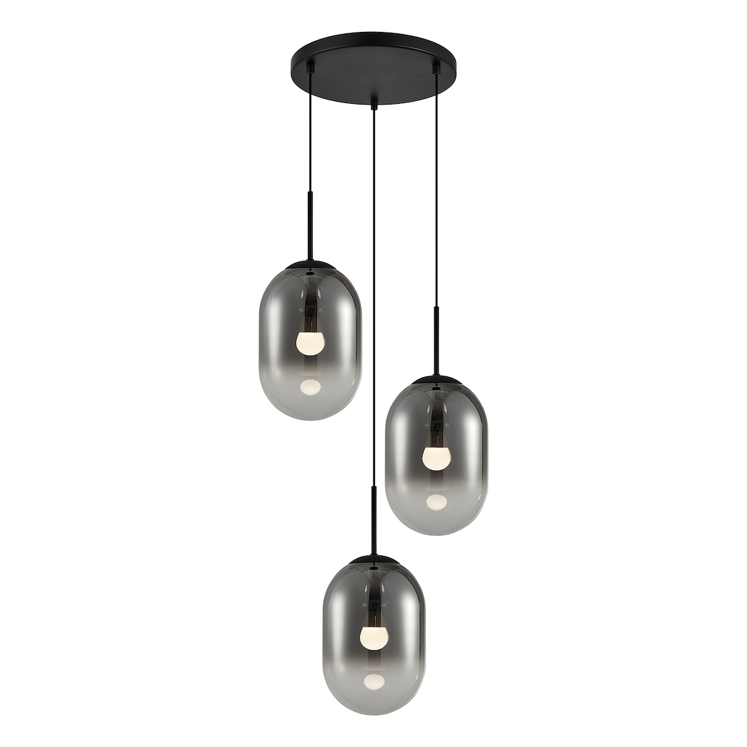 Lustra suspendata Alias neagra baza rotunda 3xE14