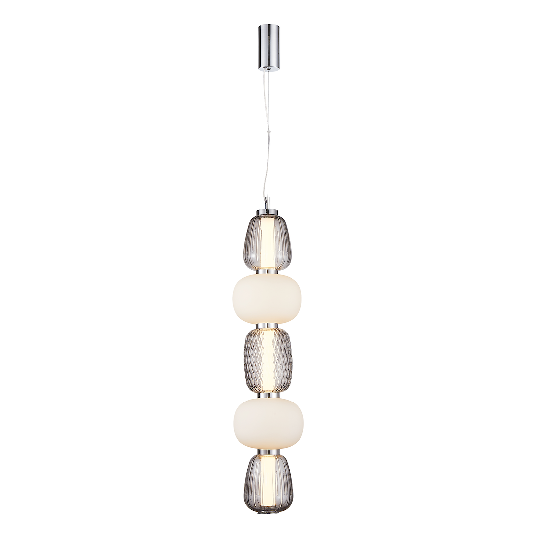 Pendul lung design deosebit cu LED CARO fumurie 40W