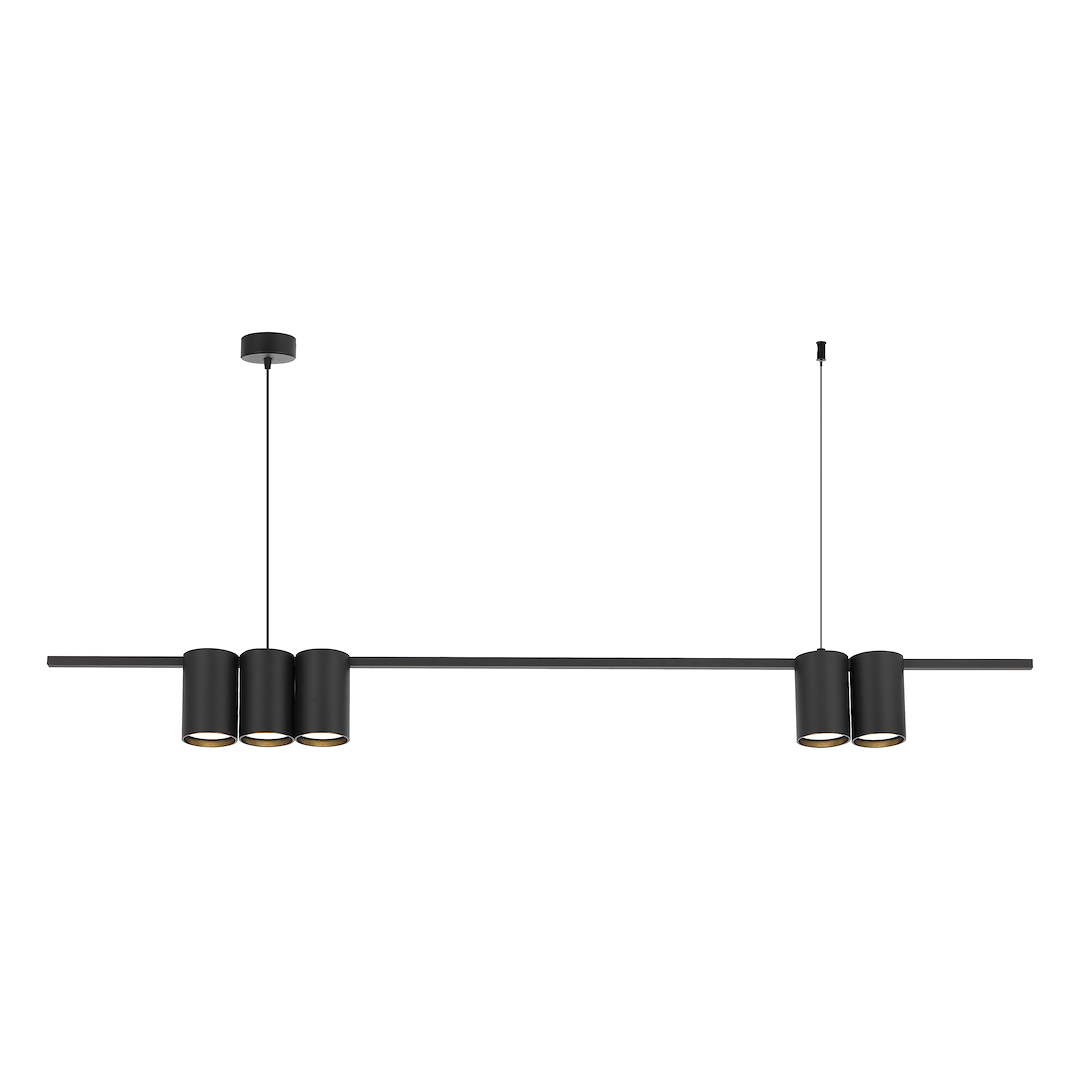 Lustra liniara led suspendata Genesis neagra 5xGU10