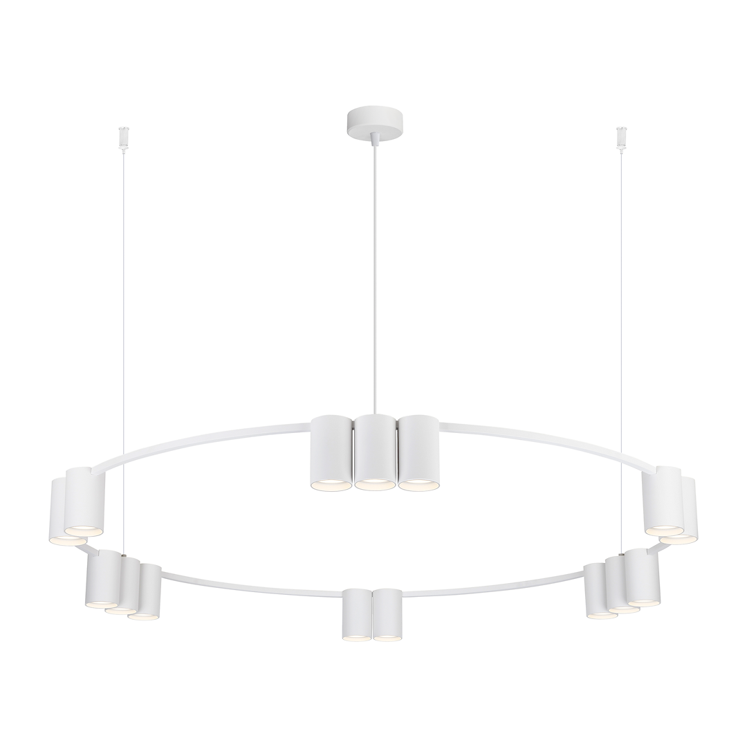 Lustra led suspendata alba in forma de cerc Genesis 15xGU10