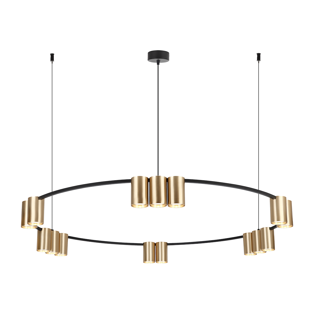 Lustra suspendata neagra in forma de cerc Genesis 15xGU10