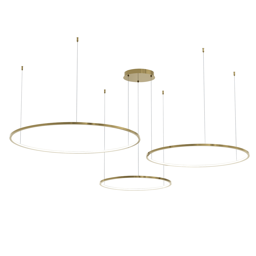 Lustra suspendata Saturno 3 cercuri aurii 100W LED