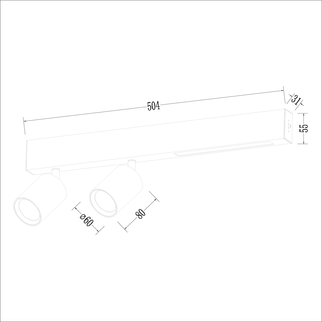 Plafoniera Magnet 5W+2xGU10 3000/4000K Neagra