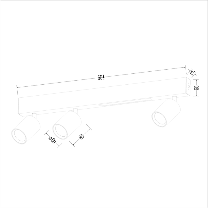 Plafoniera Magnet 5W+3xGU10 3000/4000K Alba