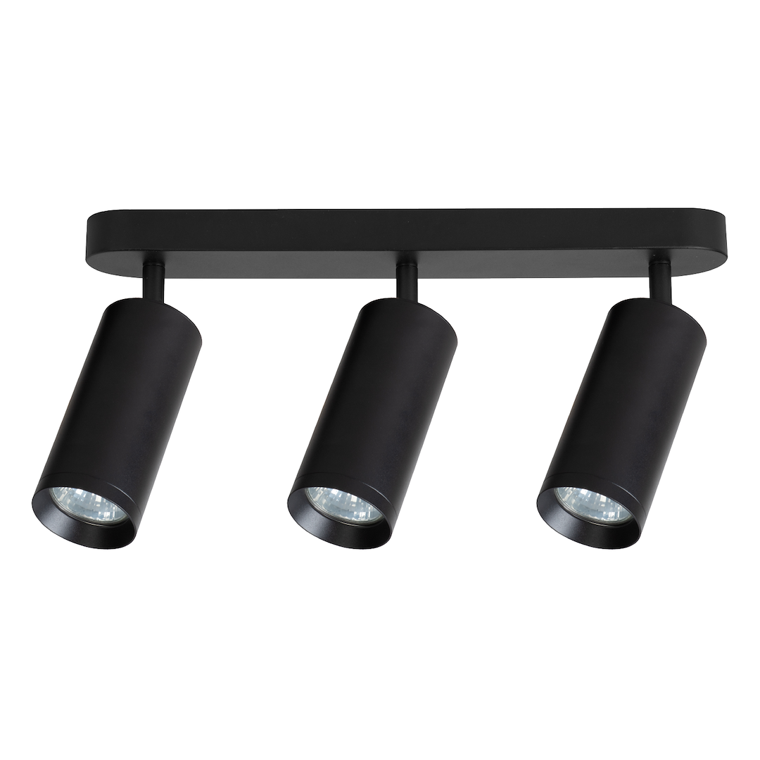 Plafoniera cu 3 spoturi negre Mica 3xGU10