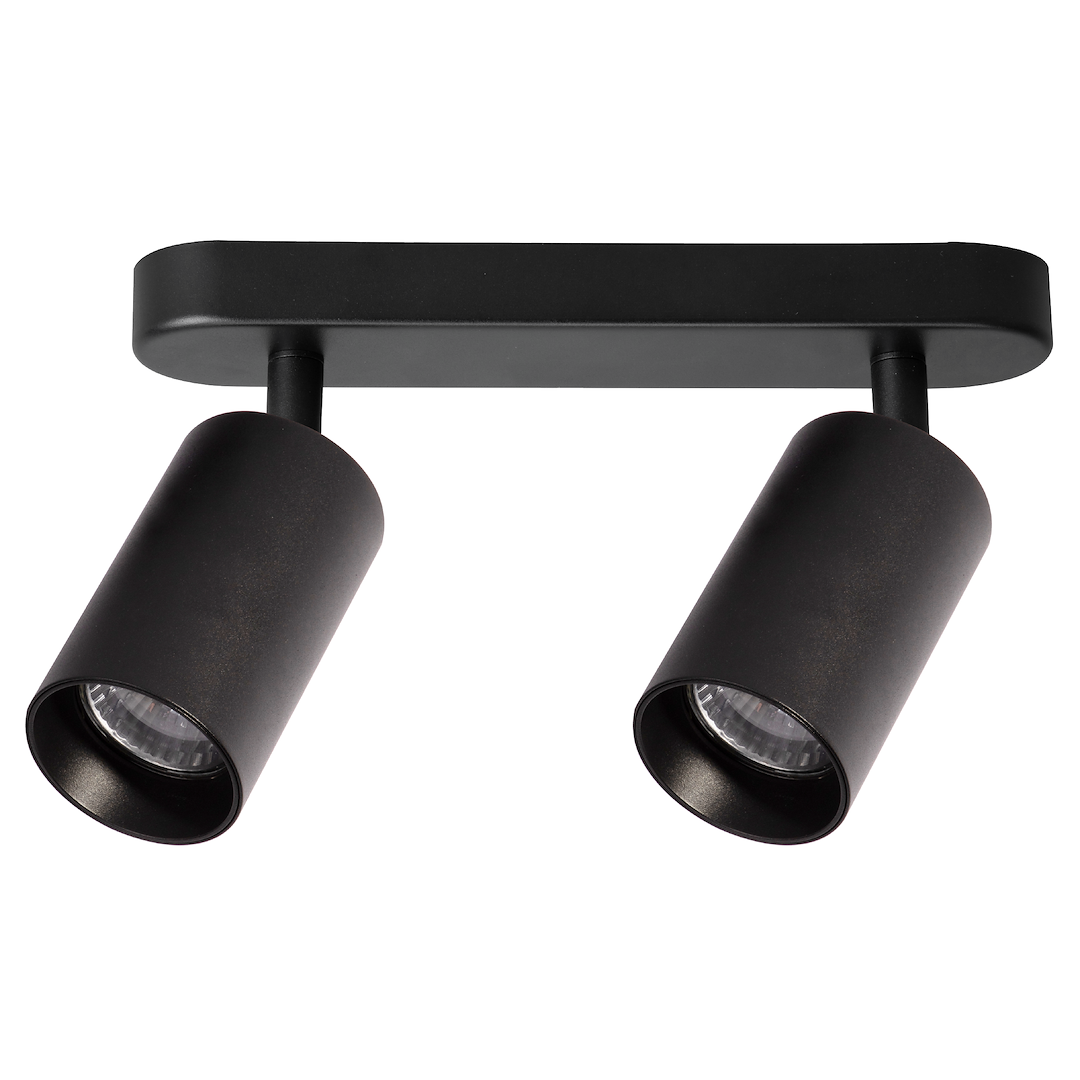 Plafoniera cu doua spoturi negre Pipe 2xGU10