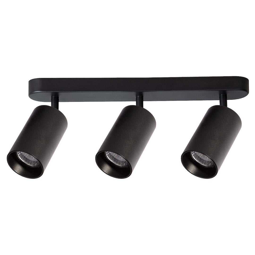 Plafoniera cu 3 spoturi negre Pipe 3xGU10