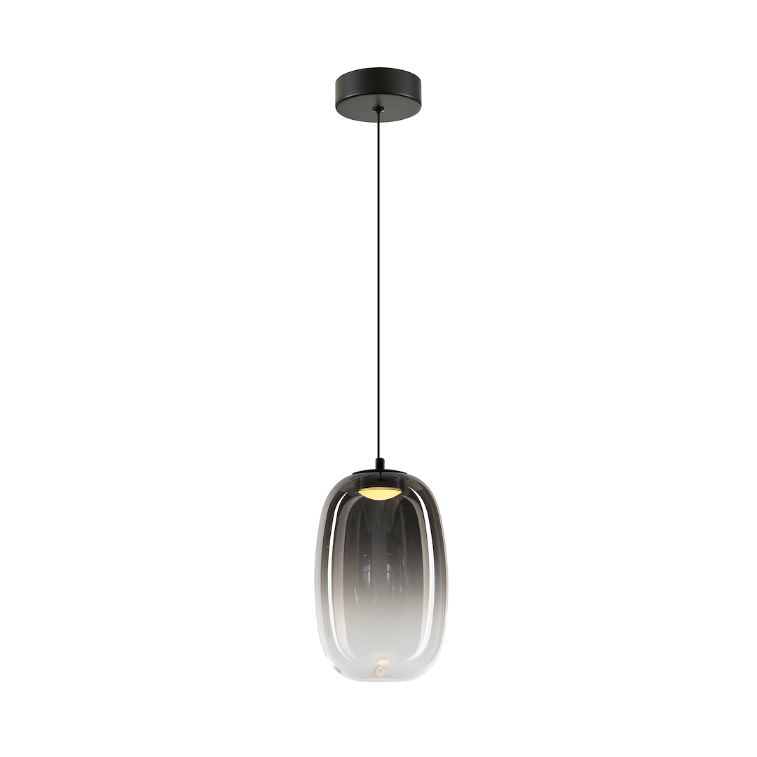 Pendul cu abajur din sticla fumuriu VASO 3 AMBER 4W