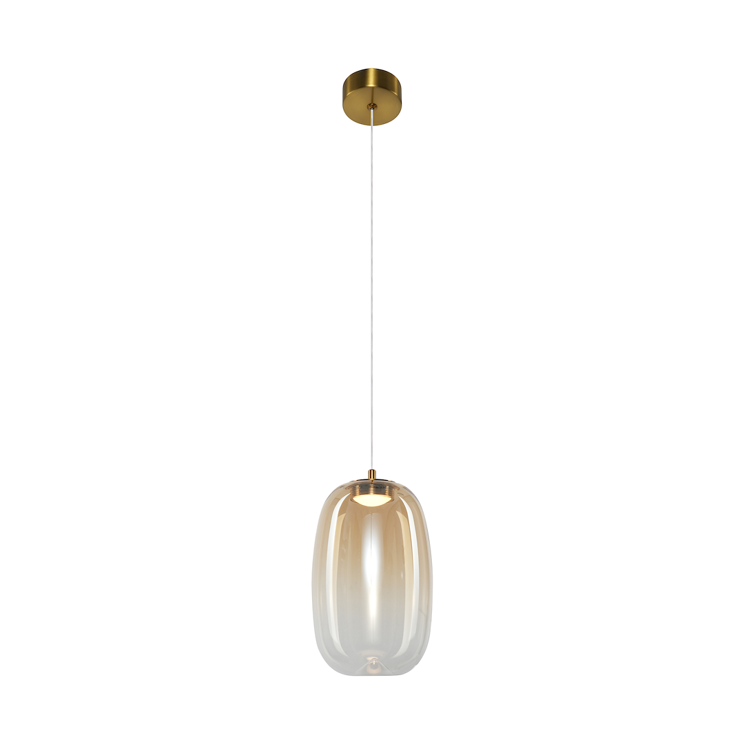 Pendul cu abajur din sticla chihlimbar VASO 3 AMBER 4W