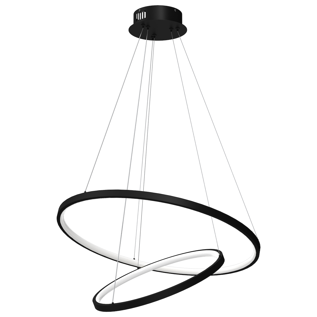Lustra suspendata Hoop Neagra 51W LED