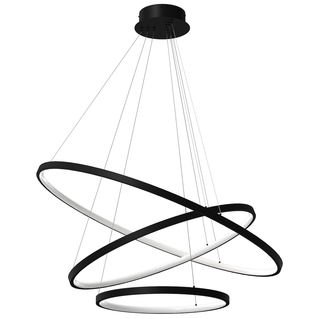 Lustra suspendata Hoop LED neagra 93W