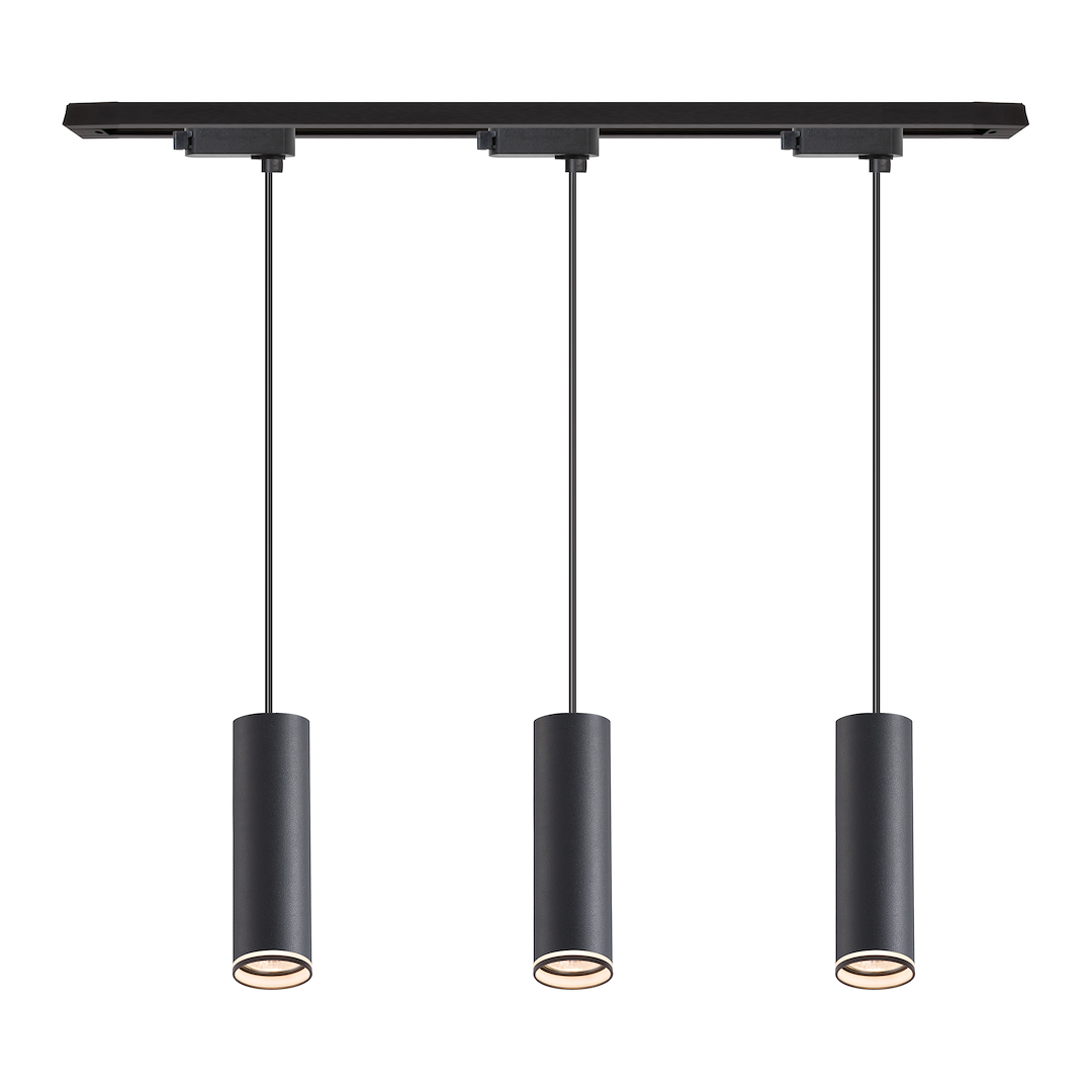 Lustra cu pendule negre Pipe 3xGU10 1m