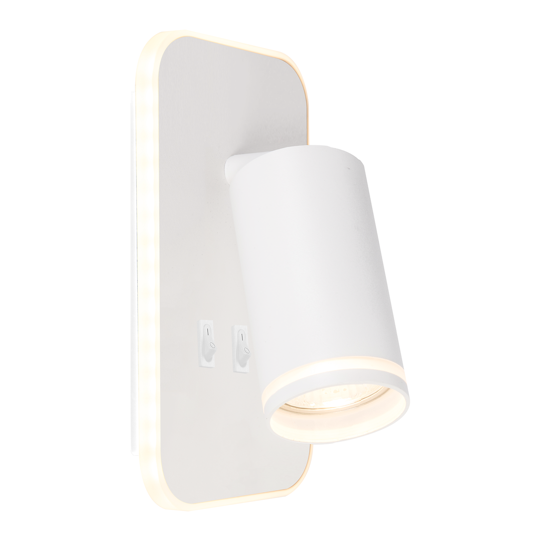 Spot aplicat Pipe Ring Alb 1xGU10 + LED 6W