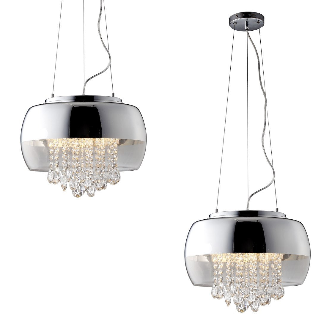 Lustra crom eleganta cu cristalw LUNA 3xE14 LED