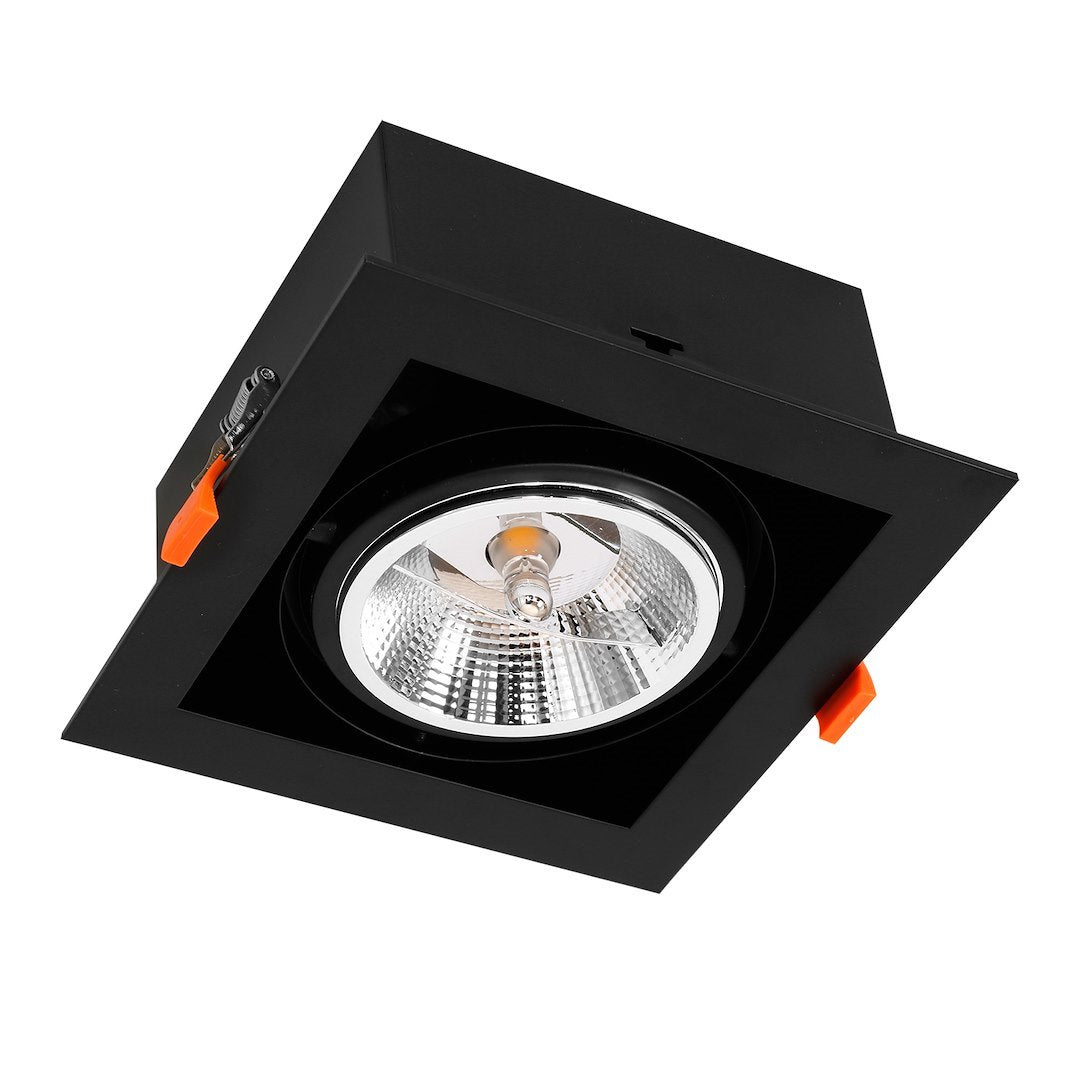 Spot patrat incastrat Plaza 1xGU10 AR111 Negru