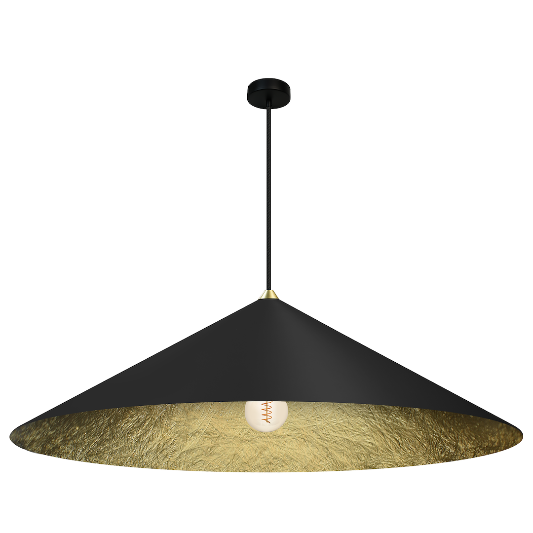 Lustra neagra conica interior auriu Fuji Ø90cm 1xE27