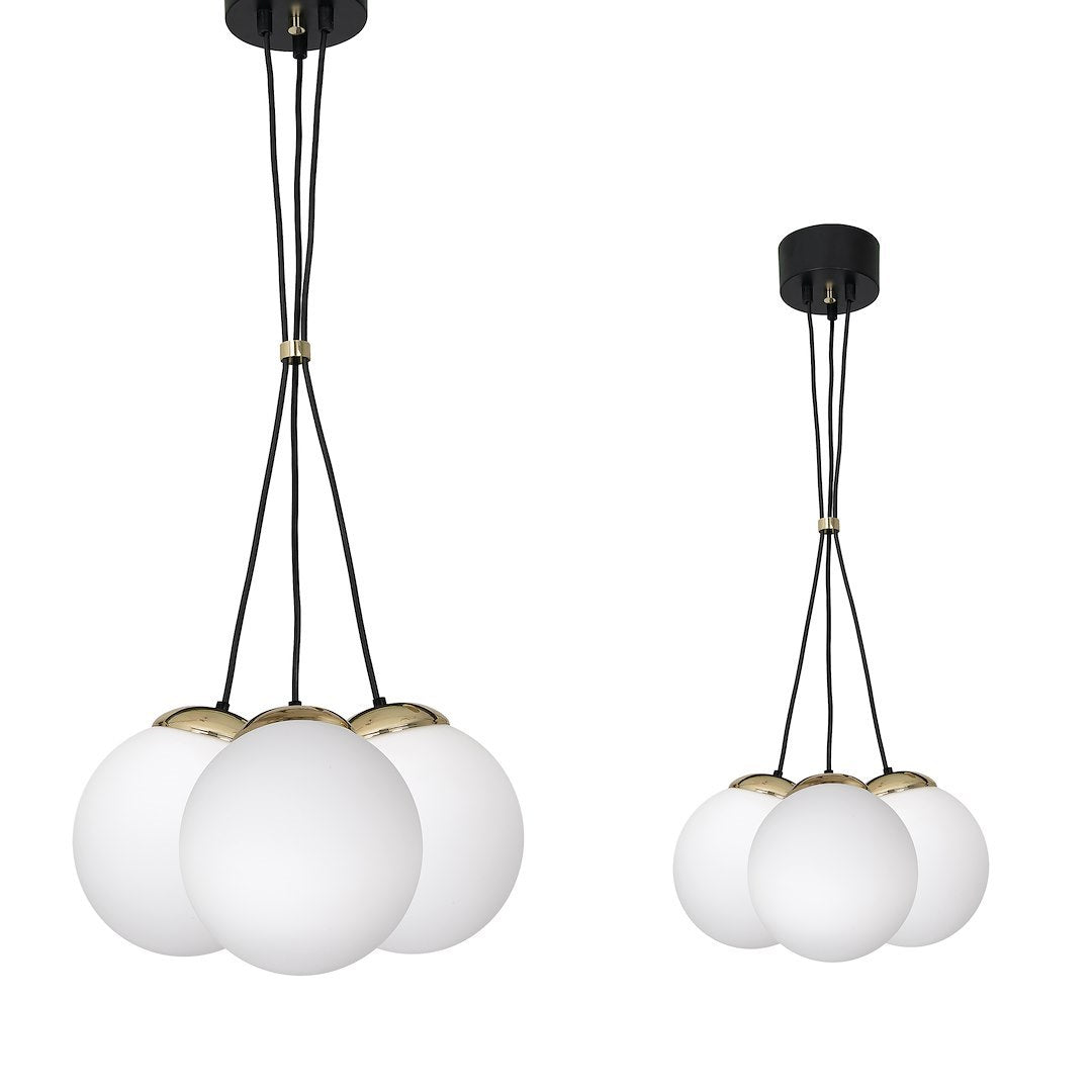 Lustra SPARTA negru / auriu 3xE14