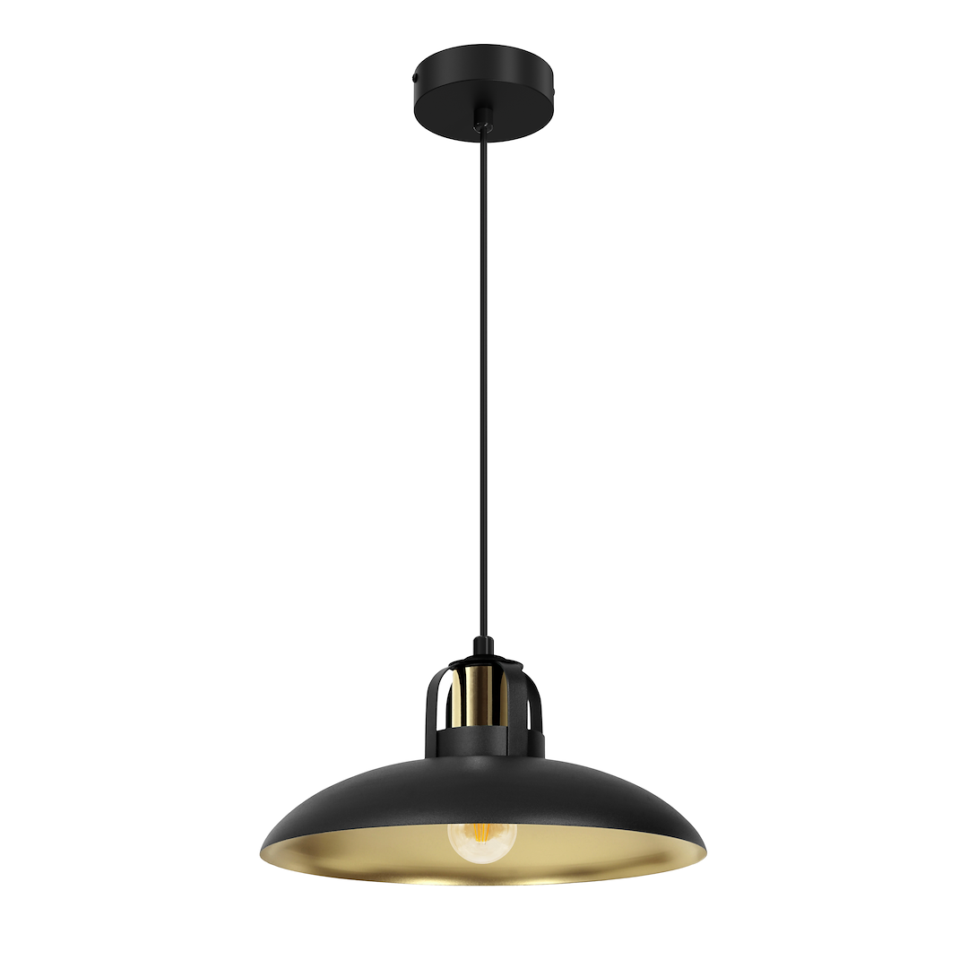 Lustra suspendata FELIX negru/auriu 1xE27