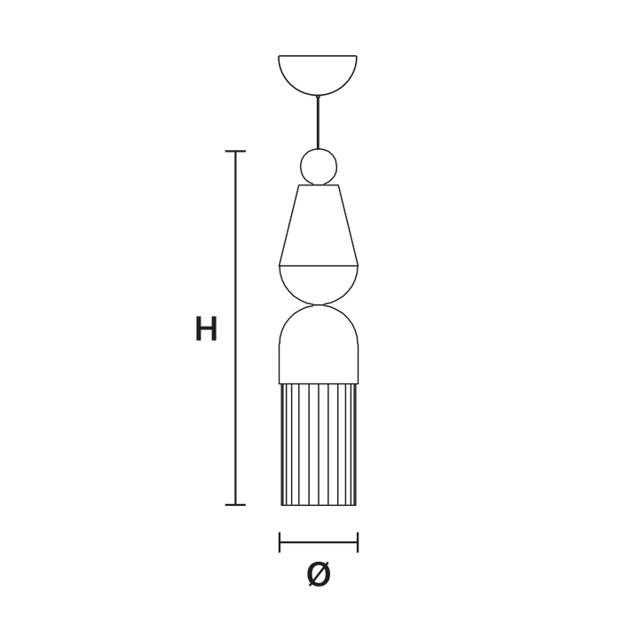Pendul metal si sticla Nappe N7