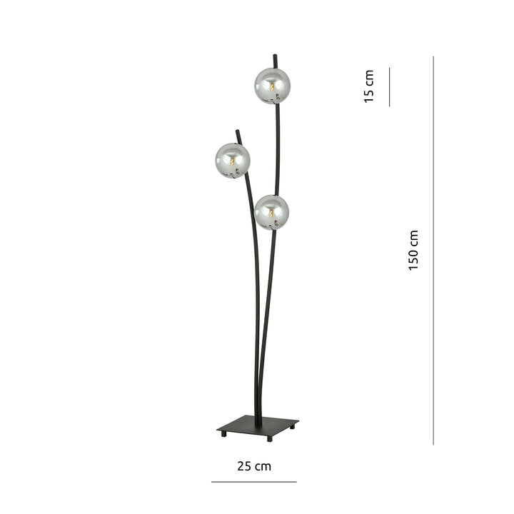 Lampadar modern cu abajur din sticla Hunter LP3 by Emibig