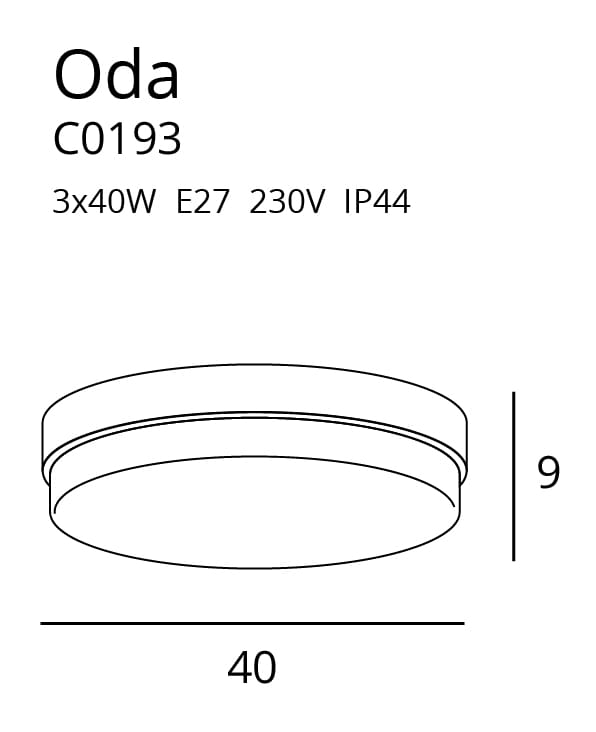 Plafoniera Oda alba Maxlight C0193