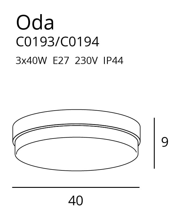 Plafoniera Oda neagra Maxlight C0194