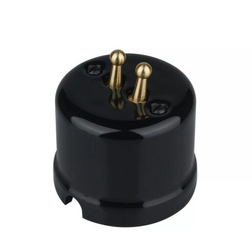 Intrerupator ceramic aparent dublu negru