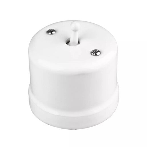 Intrerupator ceramic aparent simplu alb