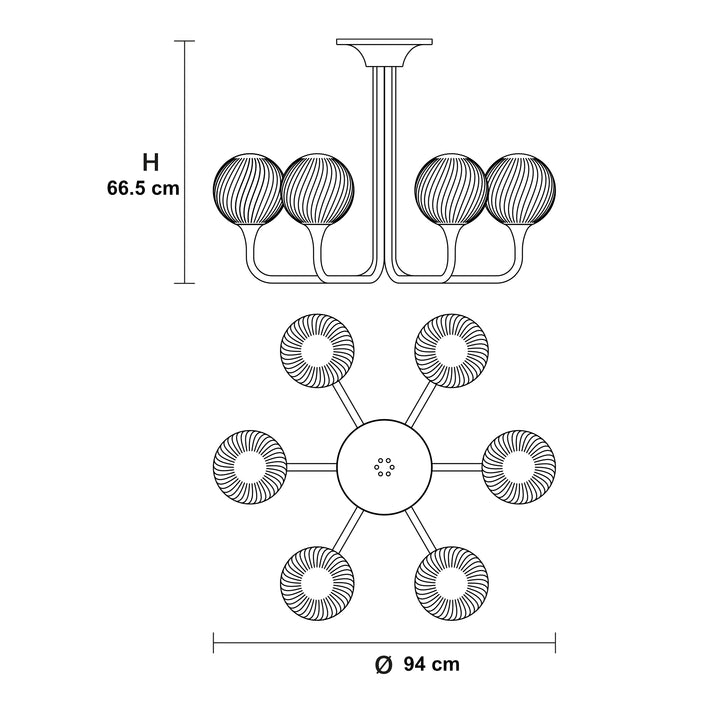 Lustra de exterior cu glob Tee Ceiling