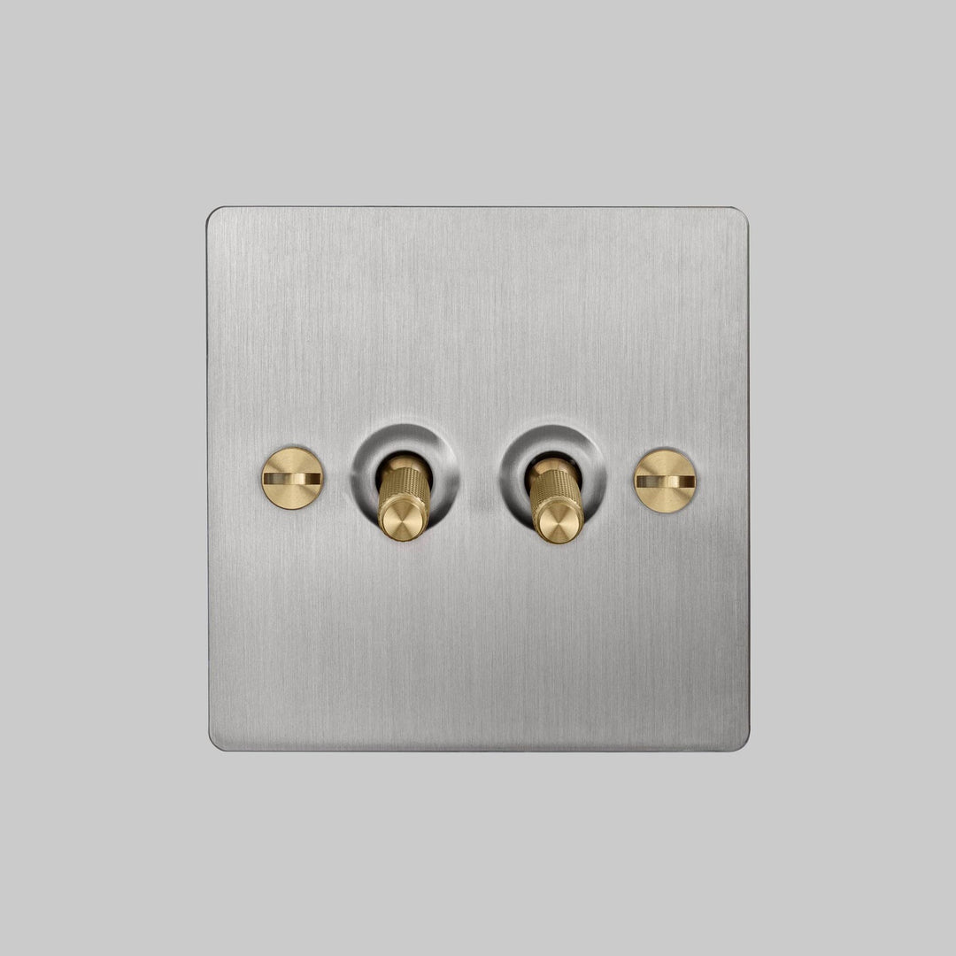 Intrerupator inox 2G Toggle Cross Buster + Punch