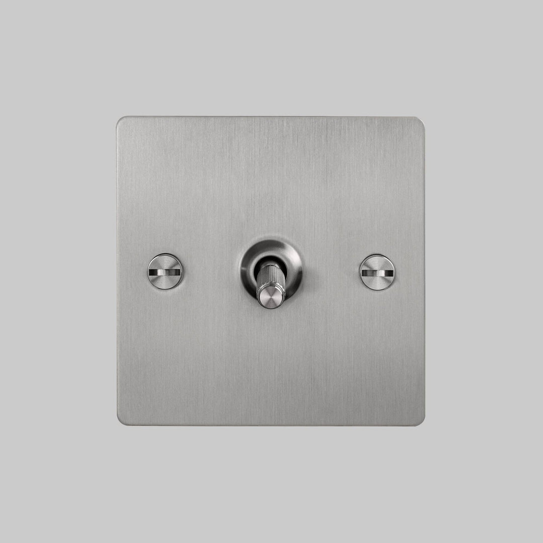 Intrerupator inox cap scara 1G Toggle Cross Buster + Punch