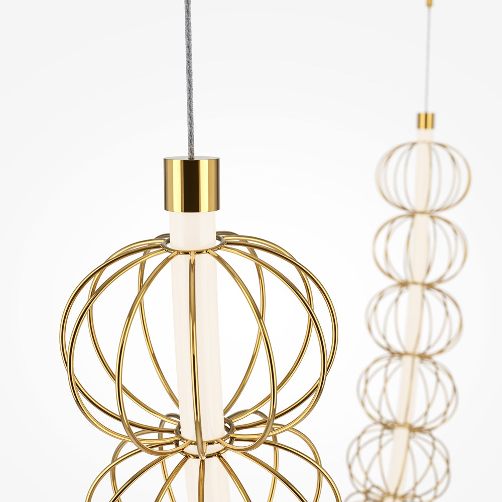 Lustra suspensie moderna led dubla Golden Cage by Maytoni