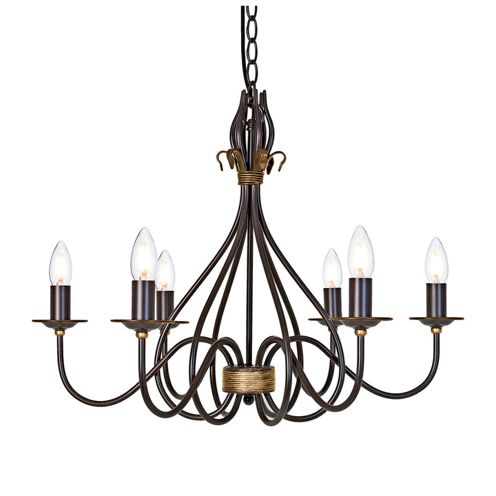 Candelabru Windermere 6 lt Rust/auriu