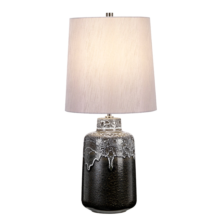 Lampa de masa Woolwich 1 lt Textured grafit, alb Glaze and nuanta argintie