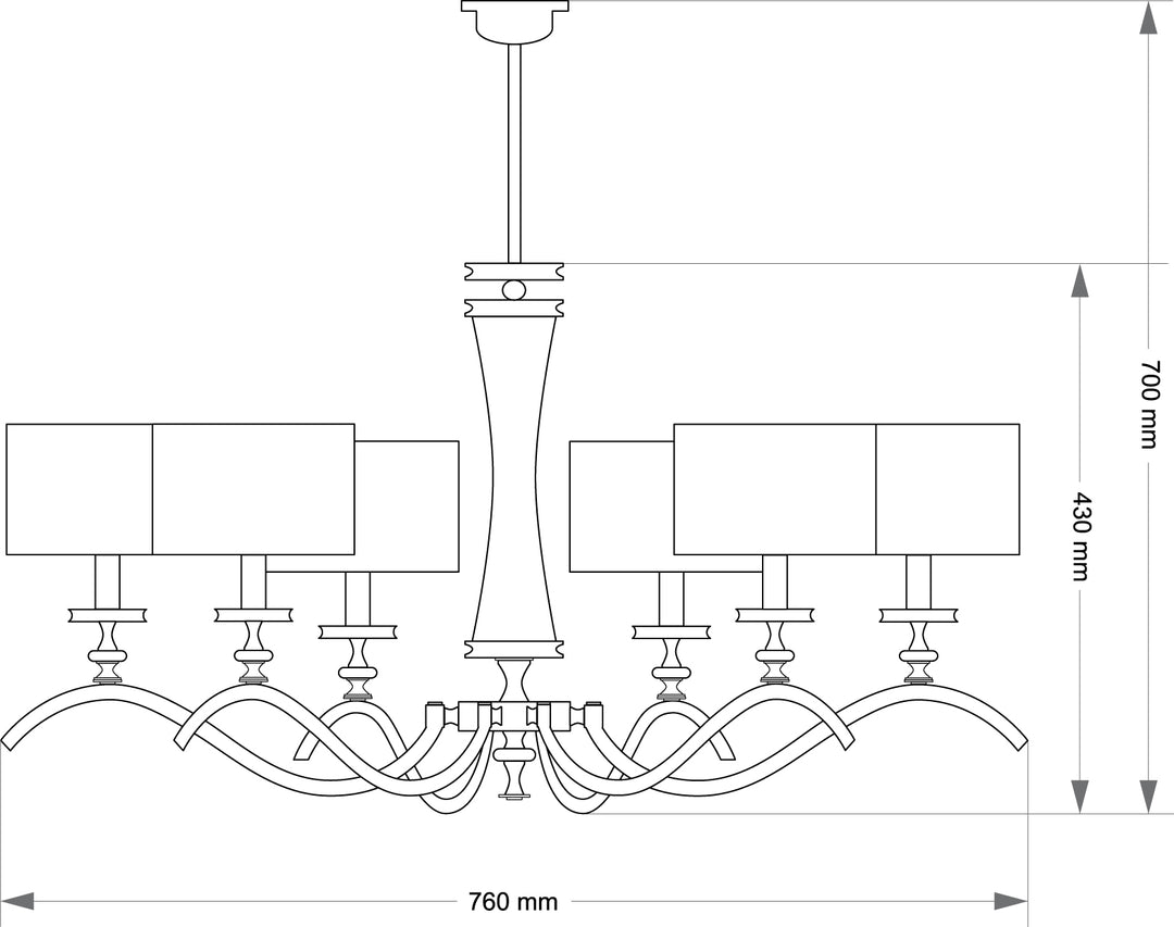 Candelabru Averno varianta cu abajur orientat in sus Kutek