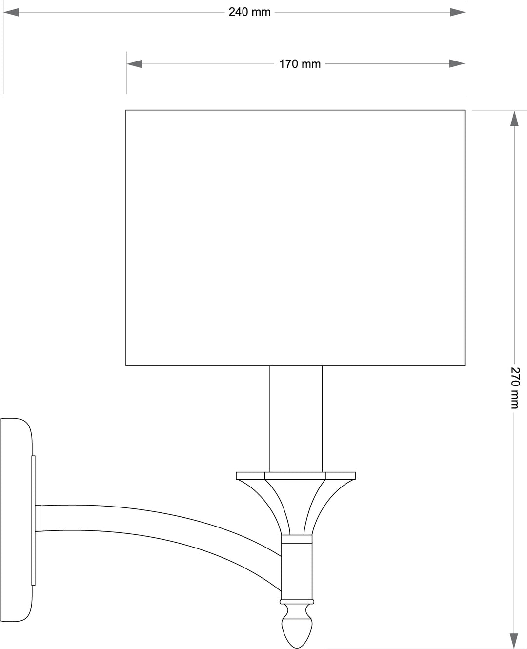 Aplica de perete cu abajur din material Decor Kutek