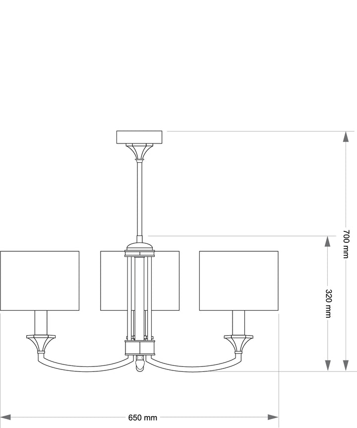 Candelabru cu abajur textil 3XE14 Decor Kutek