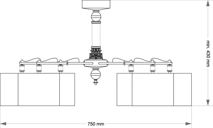 Candelabru cu abajur orientat in jos Merano Kutek