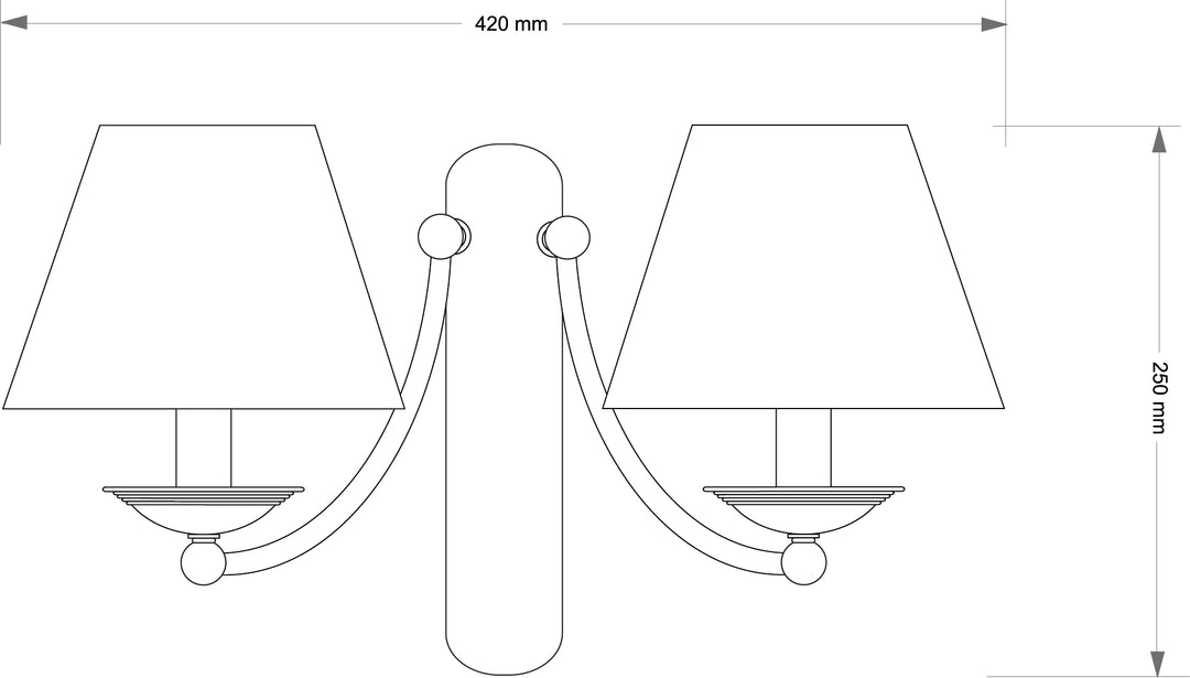 Aplica de perete cu doua abajururi din material "N" Kutek