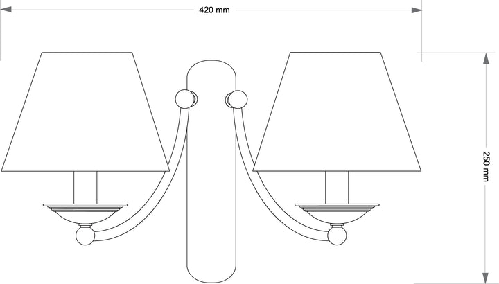 Aplica de perete cu doua abajururi din material "N" Kutek