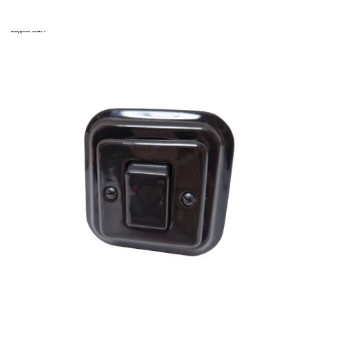 Intrerupator ceramic incastrat cap-cruce negru