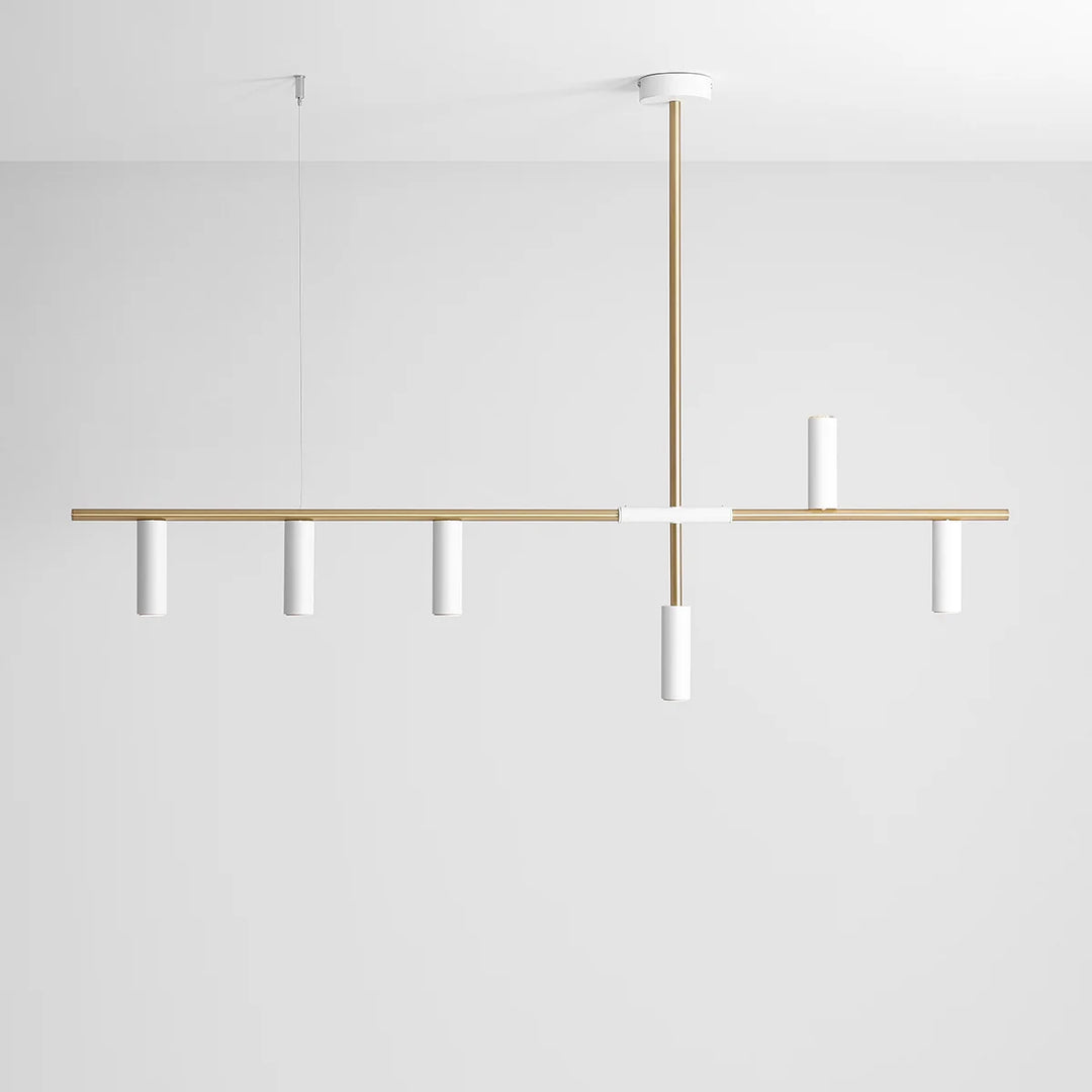 Lustra alb cu auriu si 6 spoturi orientare vertical si orizontal Trevo by Aldex