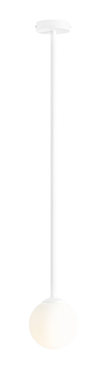 Pendul alb cu abajur la capat de tija fixa verticala L Pinne by Aldex
