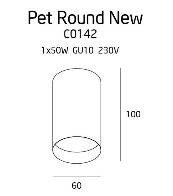 Downlight PET ROUND NEW Negru MAXLIGHT C0142