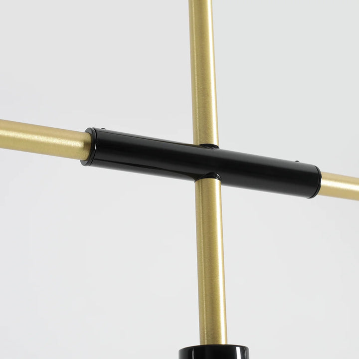 Lustra negru cu auriu si 7 spoturi orientare vertical si orizontal Trevo by Aldex