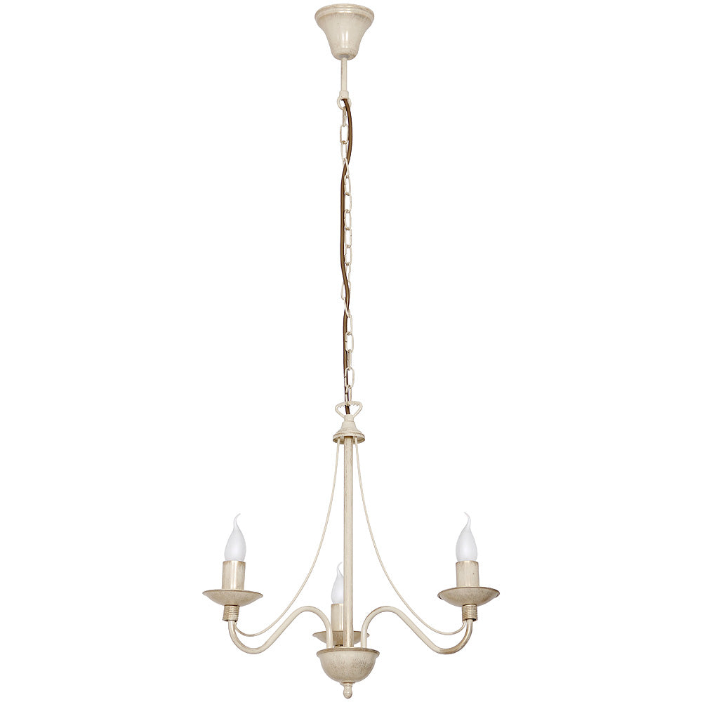 CANDELABRU 3 POINT ROZA PROVENCAL CREAM Aldex