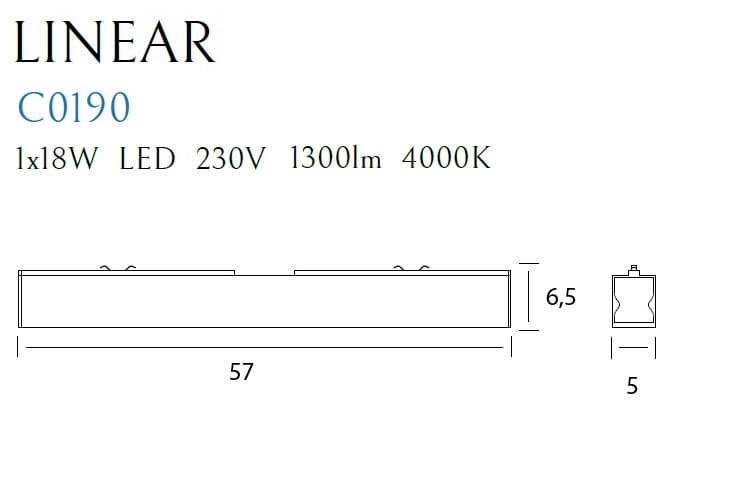 Downlight LINEAR Culoare neagra 18W 4000K MAXLIGHT C0190