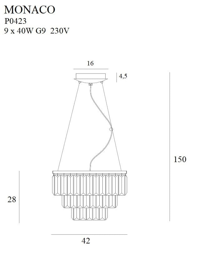 Lustra MONACO AURIU DIAMETRU: 42 cm MAXLIGHT P0423