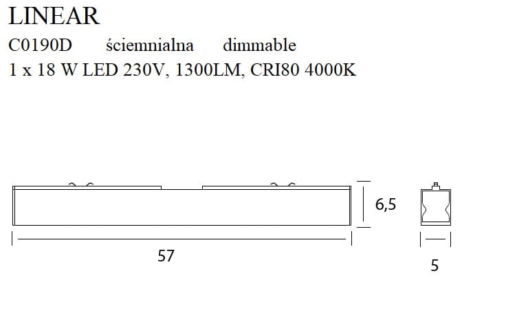 Downlight LINEAR Culoare neagra 18W 4000K Reglabil MAXLIGHT C0190D